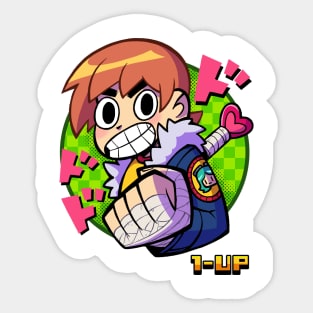 Scott Pilgrim 1-up art Sticker